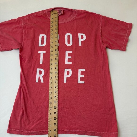 Comfort Colors Shirt Womens Medium Red Drop The Rope Graphic Tee Cotton Slogan - Picture 6 of 9